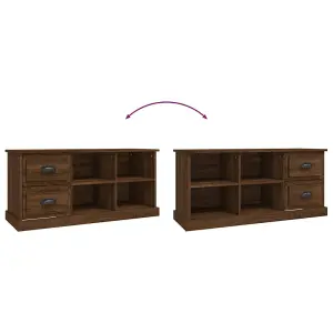 Berkfield TV Cabinet Brown Oak 102x35.5x47.5 cm Engineered Wood