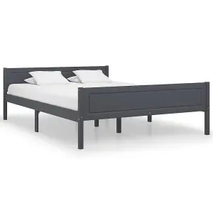 Berkfield Bed Frame Solid Pinewood Grey 160x200 cm