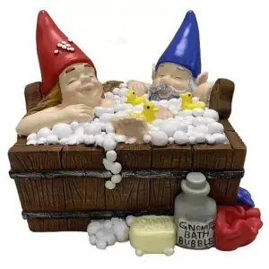 Solar Gnome Garden Ornament Bathtub Home Patio Decking Flower Bed Lighting