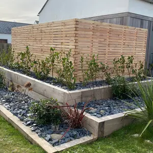 Cedar Slatted Fence Panels - Horizontal - 1500mm Wide x 600mm High - 16mm Gaps