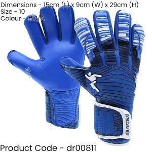 Size 10 Professional ADULT Goal Keeping Gloves - ELITE 2.0 Blue Keeper Glove