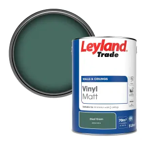 Leyland Trade Vinyl Matt Walls & Ceilings Emulsion Paint Steel Green (PPG1143-6) 5L