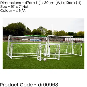 16 x 7 Feet Match Approved Football Goal Post Spare Net - All Weather Outdoor