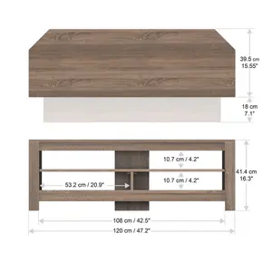 AVF Calibre Sound 1.2m TV Stand with Sliding Shelf, for TVs up to 60" - Rustic Sawn Oak