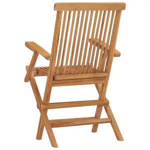 Berkfield Folding Garden Chairs 4 pcs Solid Teak Wood