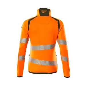 Mascot Accelerate Safe Ladies Microfleece Jacket with Zipper (Hi-Vis Orange/Moss Green)  (XXX Large)