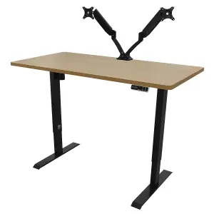 Dellonda Oak Electric Adjustable Standing Desk, Quiet, Fast, 1400 x 700mm, 70kg