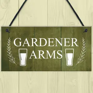 Red Ocean Funny Garden Sign For Outside GARDENER ARMS Bar Sign Pub Wall Decor Gift