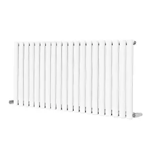 G-Rad White Single Oval Panel Horizontal Radiator - (H) 600 x (W) 1200mm