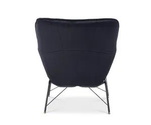 Velvet Black Eliana Accent Chair