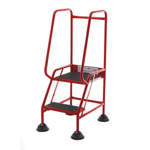 TUFF Easy Glide Steps - 2 Tread - Red - Anti-Slip