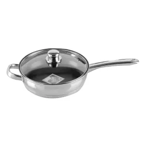 Buckingham Premium Induction Stainless Steel Sauté Pan 24 cm , Stainless Steel Handles