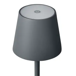 Wireless Metal Table Lamp Dark Grey BACEIRO