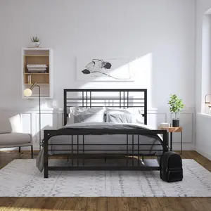 Burbank Metal Bed Black, Double