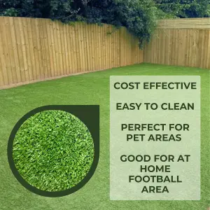 7mm Artificial Grass - 3m x 15m - Budget Fake Lawn Astro Turf