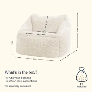 icon Kids Teddy Bear Armchair Bean Bag Natural Childrens Bean Bags