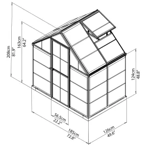 Palram - Canopia Harmony Silver 6x4 Greenhouse