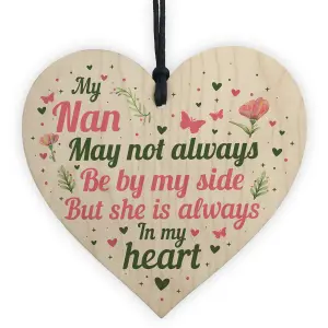 Red Ocean Nan Memorial Plaques Christmas Memorial Tree Decoration Handmade Wooden Heart Sign Bauble Keepsake Gift For Nan Grandma