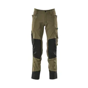 Mascot Advanced Stretch Trousers with Kneepad Pockets - Moss Green   (34.5) (Leg Length - Short)