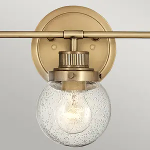 Luminosa Hinkley Poppy Bathroom Wall Lamp Heritage Brass, IP44