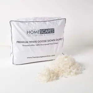 Homescapes Premium White Goose Down 10.5 Tog Double Size Autumn Duvet