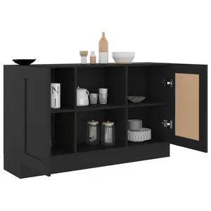 120 Cm Wide Sideboard Black