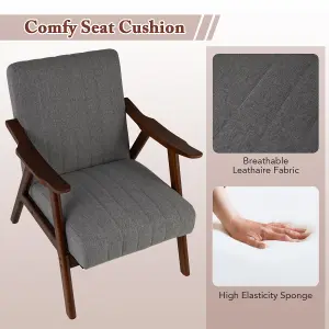 Costway Modern Accent Chair Ergonomic Leisure Chair Fabric Upholstered Lounge Chair