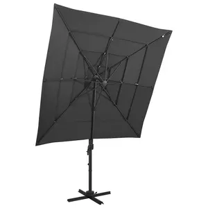 Berkfield 4-Tier Parasol with Aluminium Pole Anthracite 250x250 cm