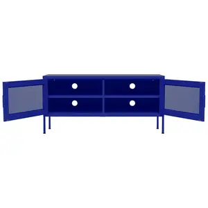 Berkfield TV Cabinet Navy Blue 105x35x50 cm Steel