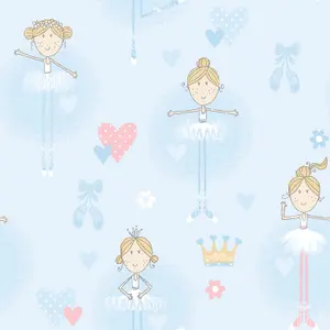 Galerie Just 4 Kids 2 Blue Ballerinas Smooth Wallpaper