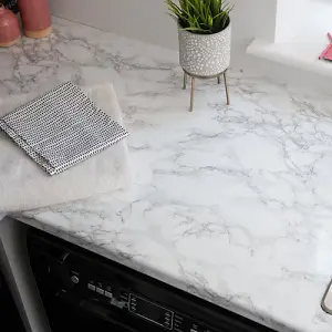 d-c-fix Marble Grey Self Adhesive Vinyl Wrap Film for Kitchen Worktops and Furniture 5m(L) 90cm(W)