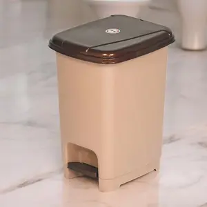 URBNLIVING 8L Cappuccino Mini Pedal Bin Kitchen Bathroom Toilet Recycle Waste Garbage Storage Dustbin