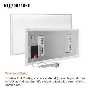 Mirrorstone 180W Classic Infrared Heating Panel With White Frame