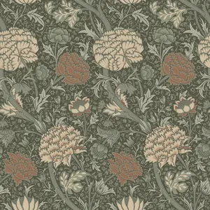 Galerie Hidden Treasures Orange Cray Floral Trail Wallpaper Roll