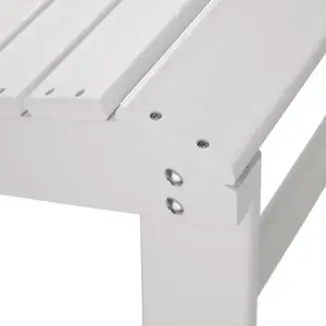 Footstool - weatherproof UV-resistant foot rest for Adirondack garden chair - white/white