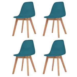 Berkfield Dining Chairs 4 pcs Turquoise Plastic