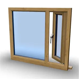 1045mm (W) x 1095mm (H) Wooden Stormproof Window - 1/3 Left Opening Window - Toughened Safety Glass