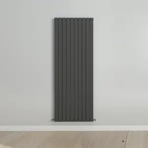 Vertical Anthracite Single Flat Panel Radiator (H) 1800 mm x (W) 680 mm, 5460 BTU.