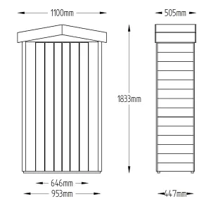 Forest Garden Natural timber Overlap Apex Garden storage 2x3 ft 1830mm 1100mm