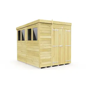 DIY Sheds 6x8 Pent Shed - Double Door With Windows