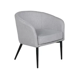 Fluffy Grey Linen Comfy Armchair, Grey