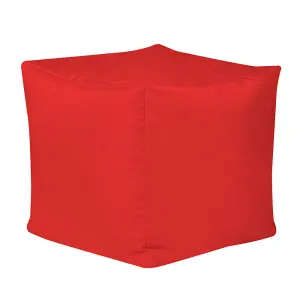 Veeva Outdoor Bean Cube Red Bean Bag Pouffe