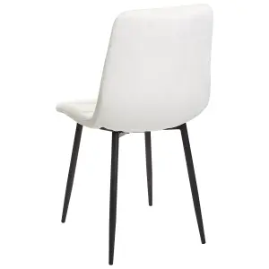 Set of 4 Dining Chairs POWELL Velvet Off-White