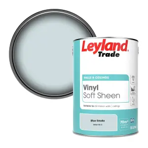 Leyland Trade Vinyl Soft Sheen Walls & Ceilings Emulsion Paint Blue Smoke (PPG1153-3) - 5L