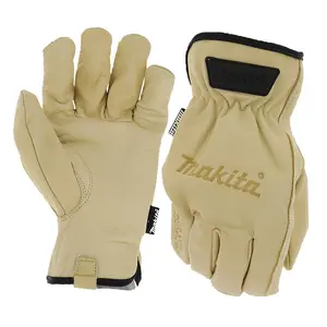 Makita P-84632 Cow Driver Gloves - Extra Large 2x Pair Genuine Durahide Leather