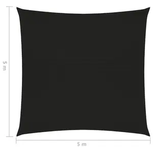 Berkfield Sunshade Sail 160 g/m2 Black 5x5 m HDPE