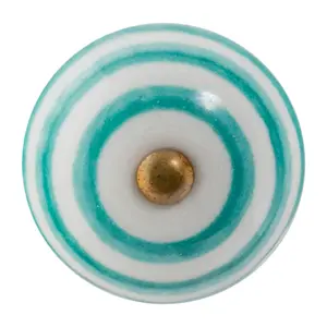 Nicola Spring - Round Ceramic Cabinet Knob - Stripe