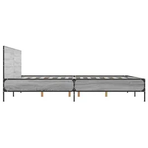 Berkfield Bed Frame without Mattress Grey Sonoma 135x190 cm Double