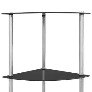 Berkfield 6-Tier Shelf Black 30x30x160 cm Tempered Glass