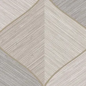 Fresco Ogee Textured Geometric Natural Wallpaper